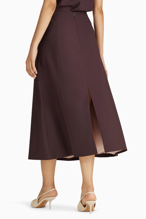 Plum Suiting Midi Skirt