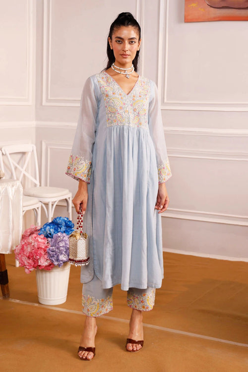 Gazal Light Blue Kurta Set
