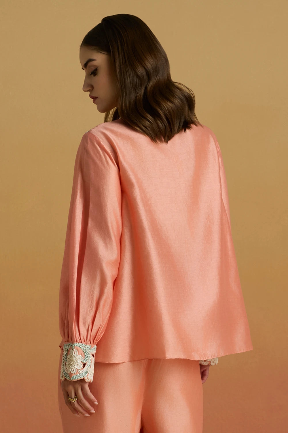 Apricot Contrast Cordwork Amaryllis Shirt