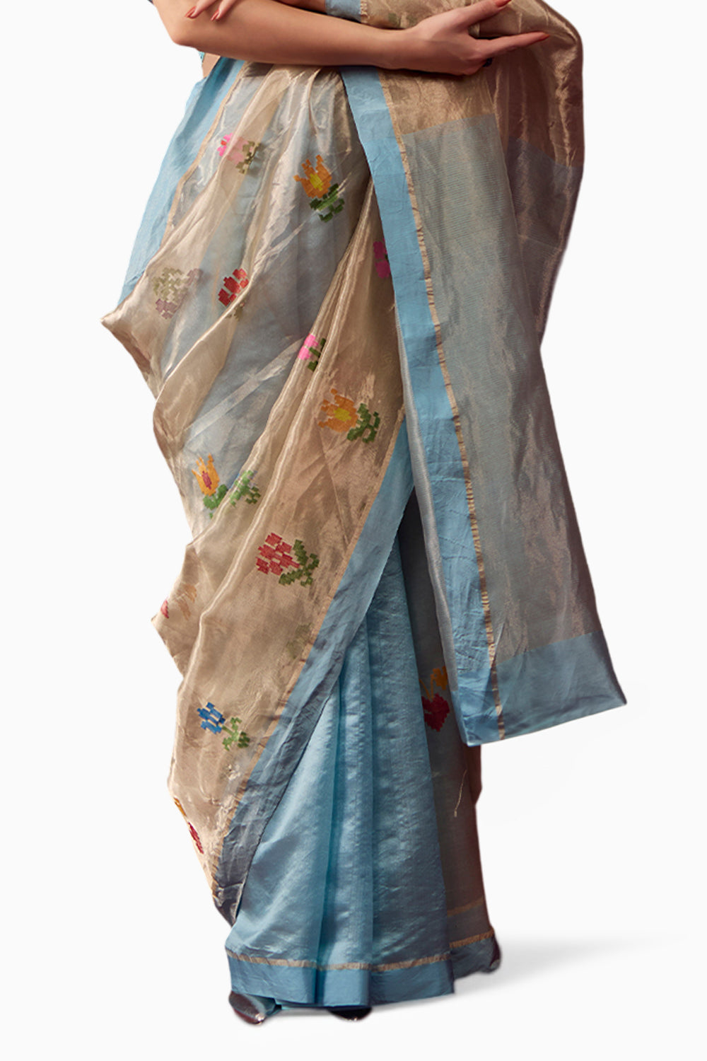 Tranquility Ice Blue Jamdani Saree