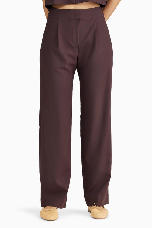Plum Suiting Pleated Trouser