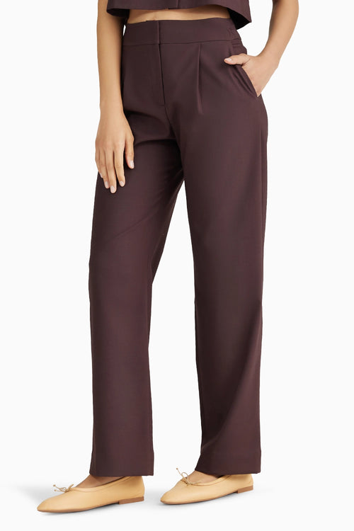 Plum Suiting Pleated Trouser