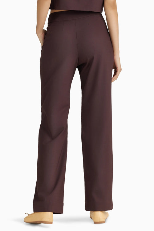 Plum Suiting Pleated Trouser