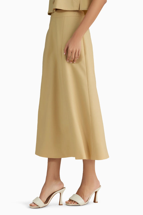 Sand Suiting Midi Skirt