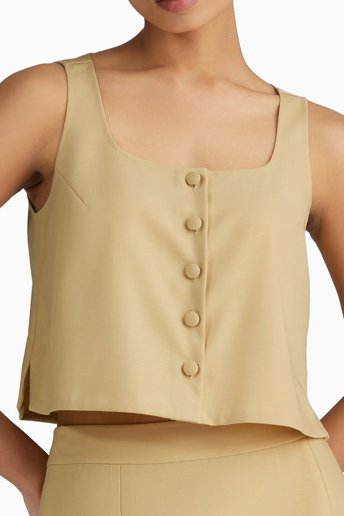Sand Suiting Cropped Sleeveless Top