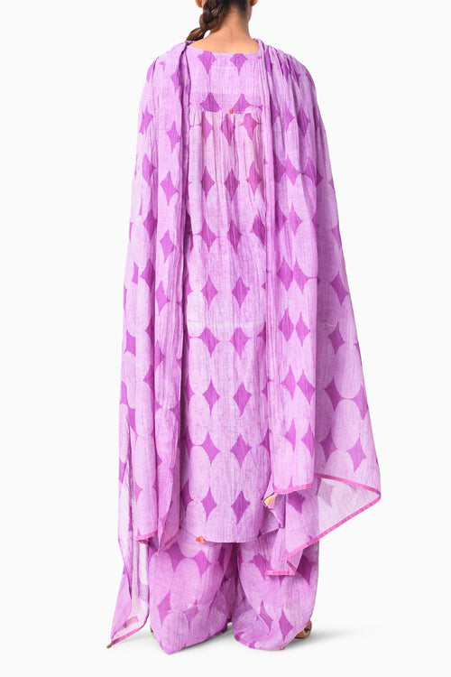 Plum Shima Tama Dupatta Set