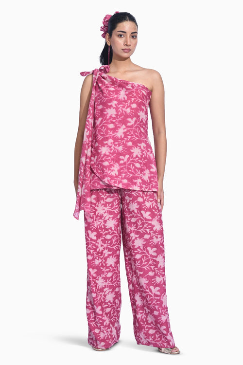 Sangria One Shoulder Set