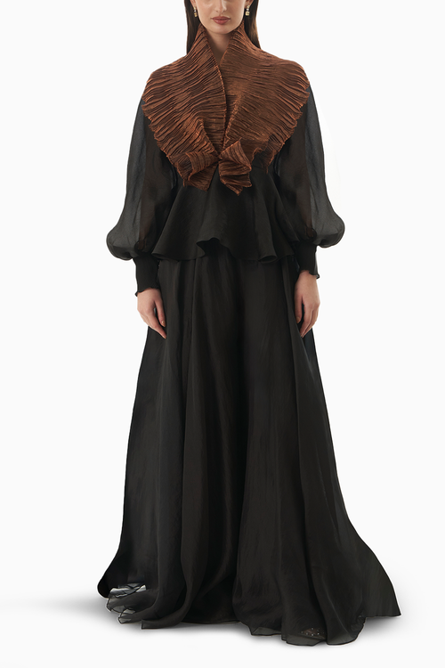 Black and Copper Love Top