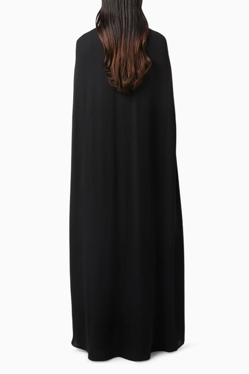 Black Alaia Draped Overlay Gown