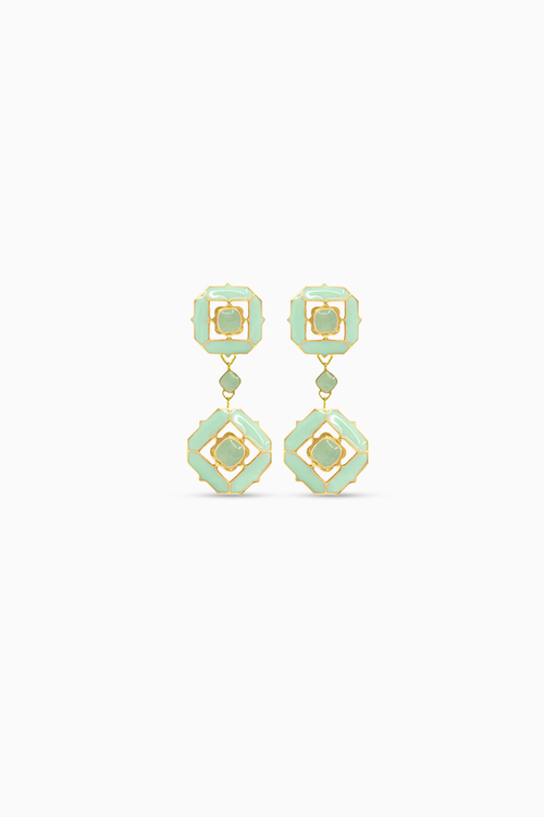 Foggy Green Serene Dangle Earrings