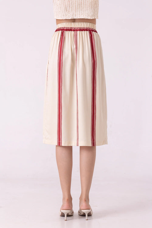 Prynne Red Striped Skirt