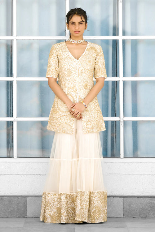 Sun Ray Kurta Sharara Set