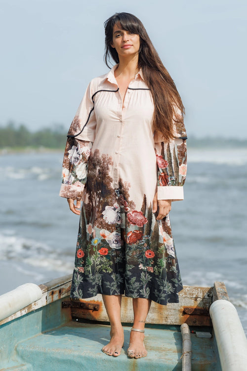 Peach Forest Crump Shirt Dress