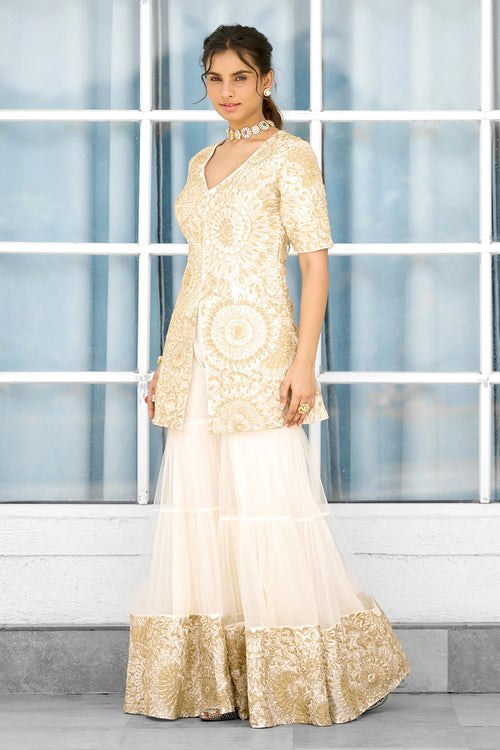 Sun Ray Kurta Sharara Set