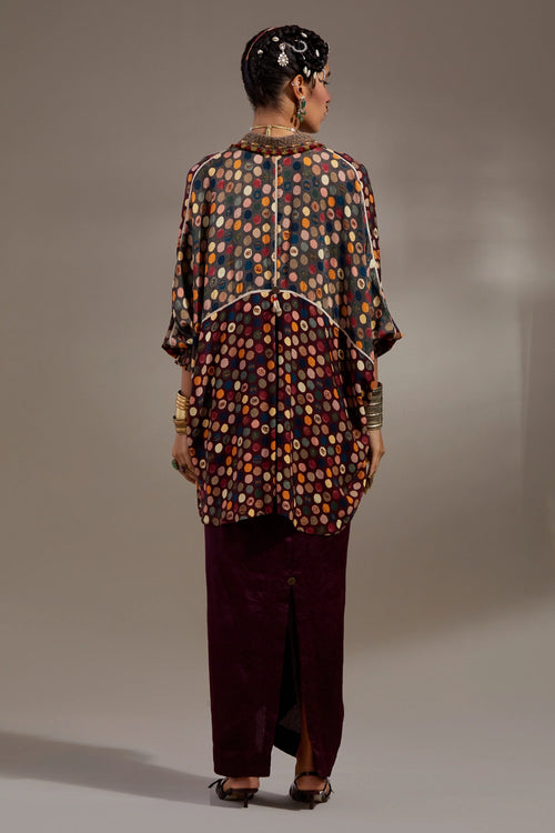 Jamuni Anka Mandala Shirt With Drape Skirt