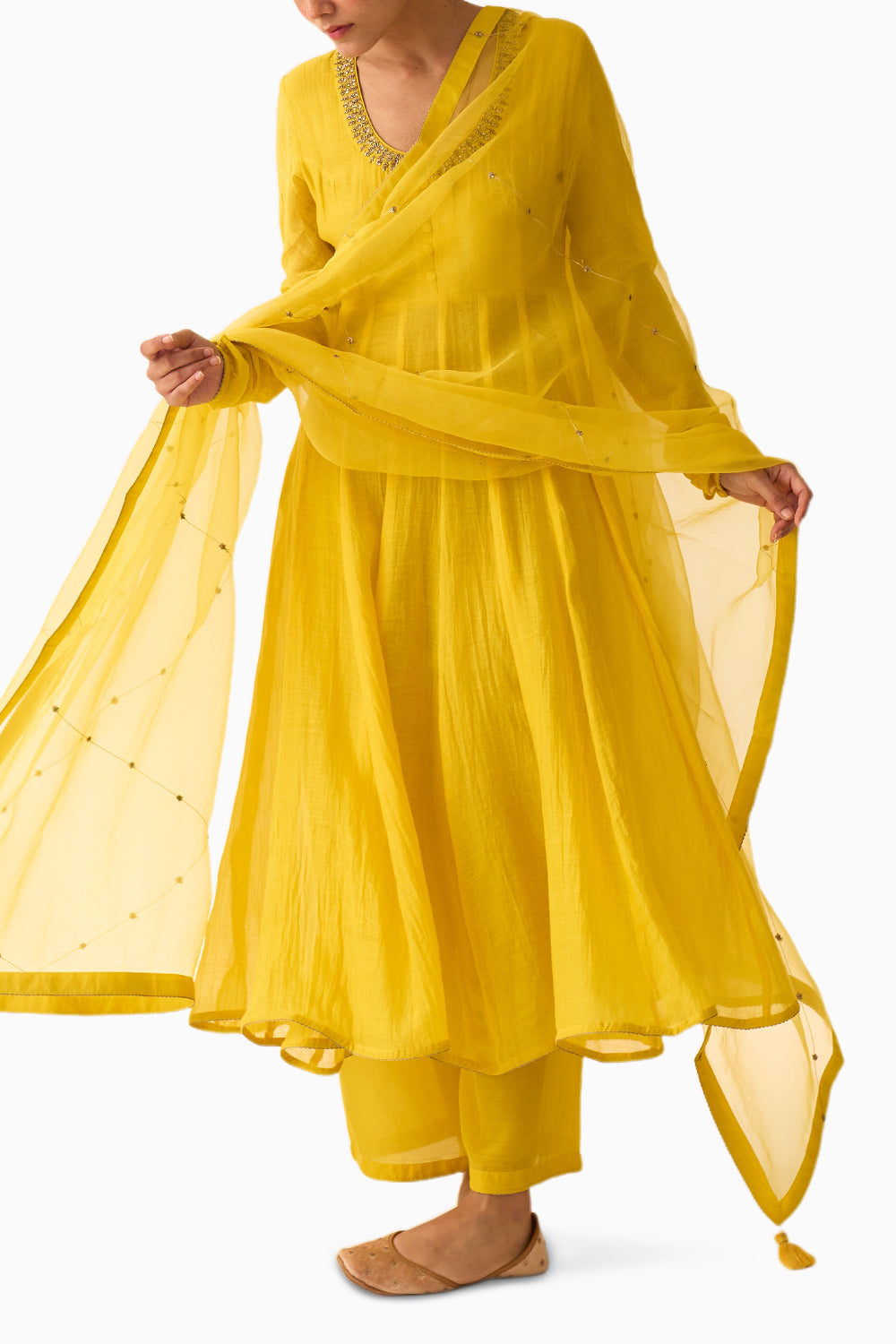 Vara Yellow Ghoomar Anarkali Set