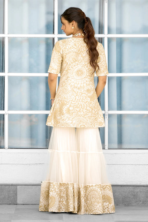 Sun Ray Kurta Sharara Set