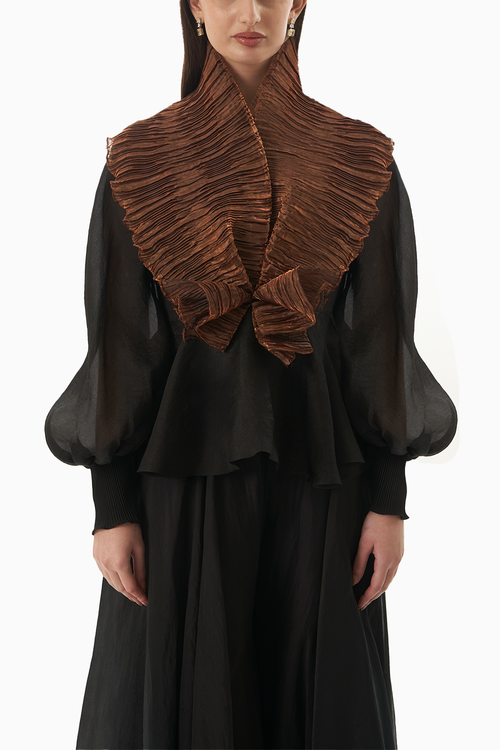 Black and Copper Love Top