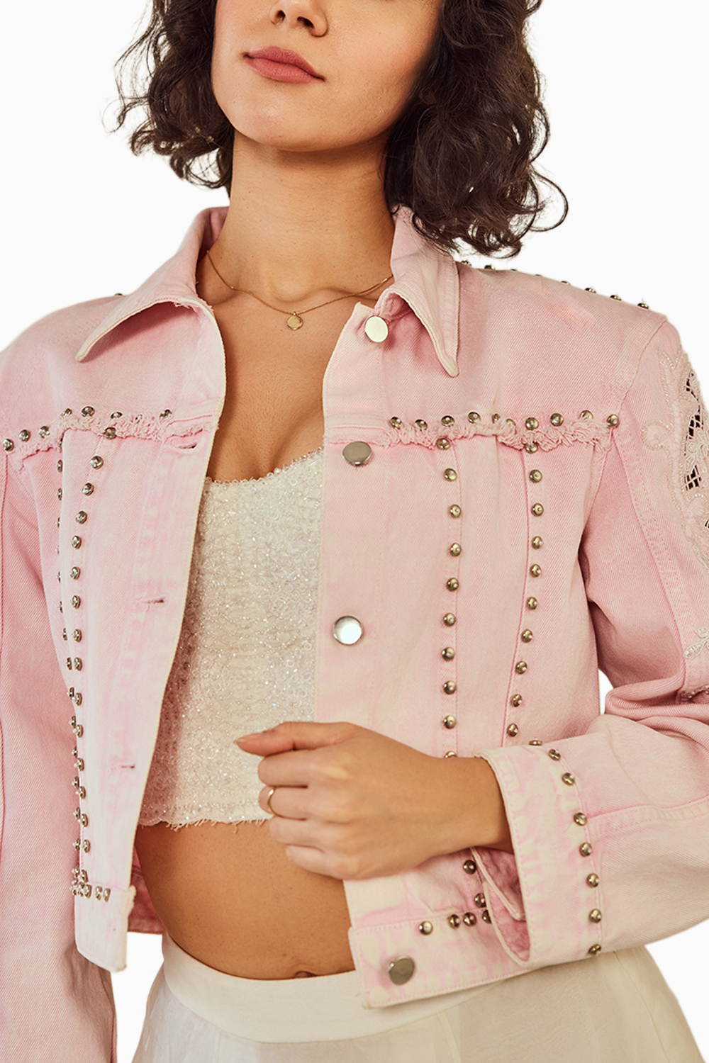 Pink Applique Work Jacket