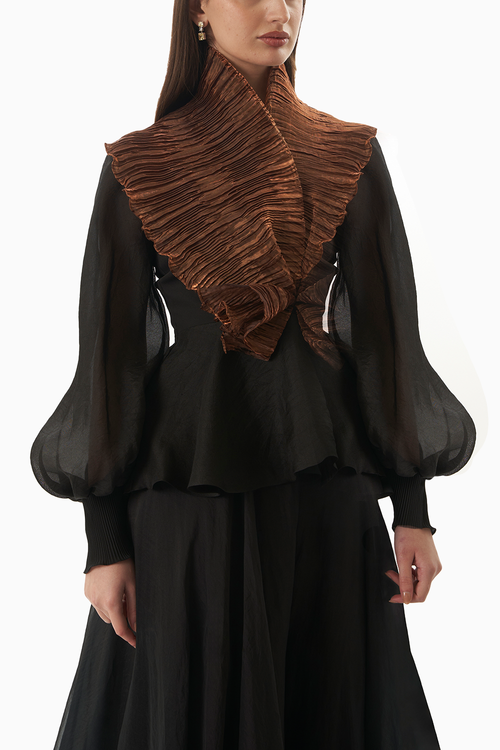 Black and Copper Love Top