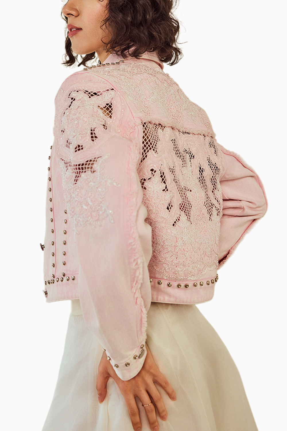 Pink Applique Work Jacket