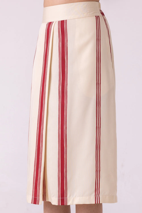 Prynne Red Striped Skirt
