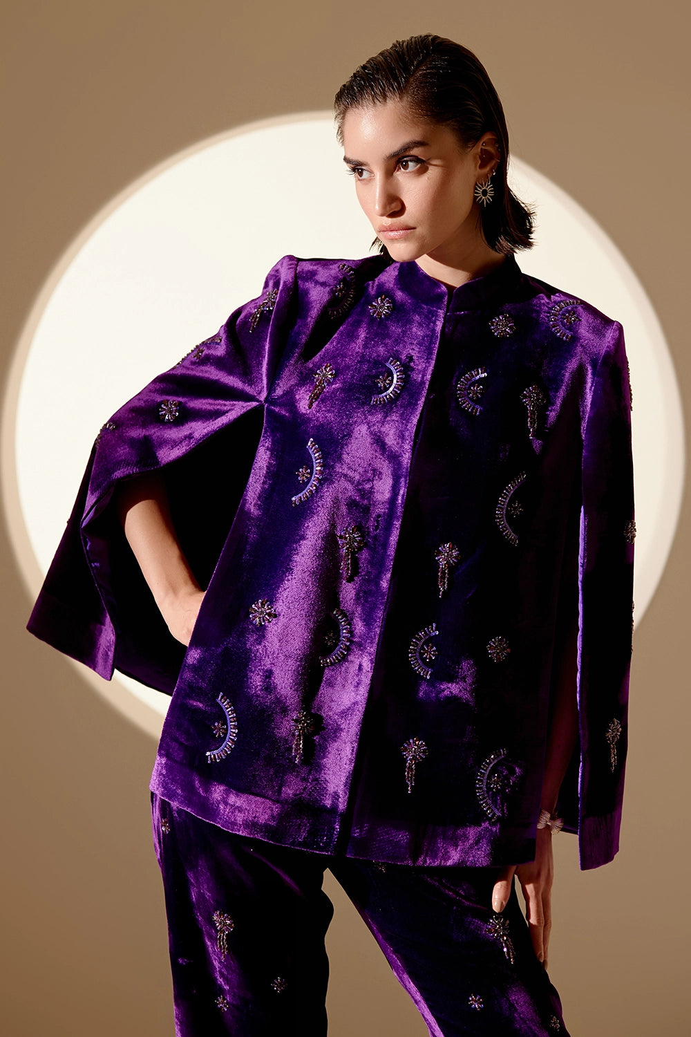 Purple Enchanté Cape And Pants Set