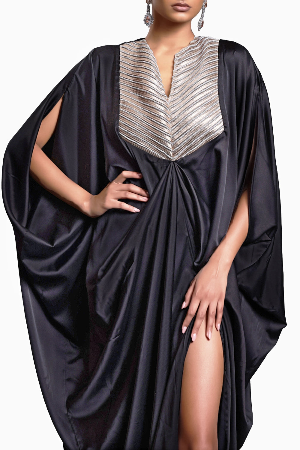 CF Black Crystal Rope Kaftan