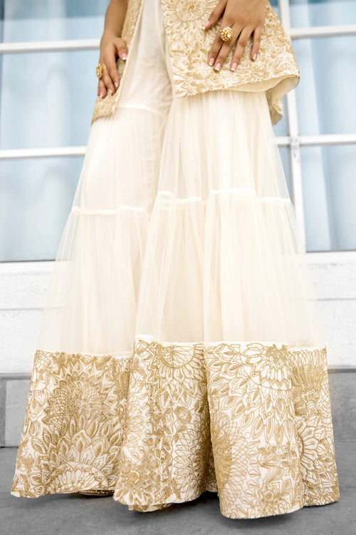 Sun Ray Kurta Sharara Set
