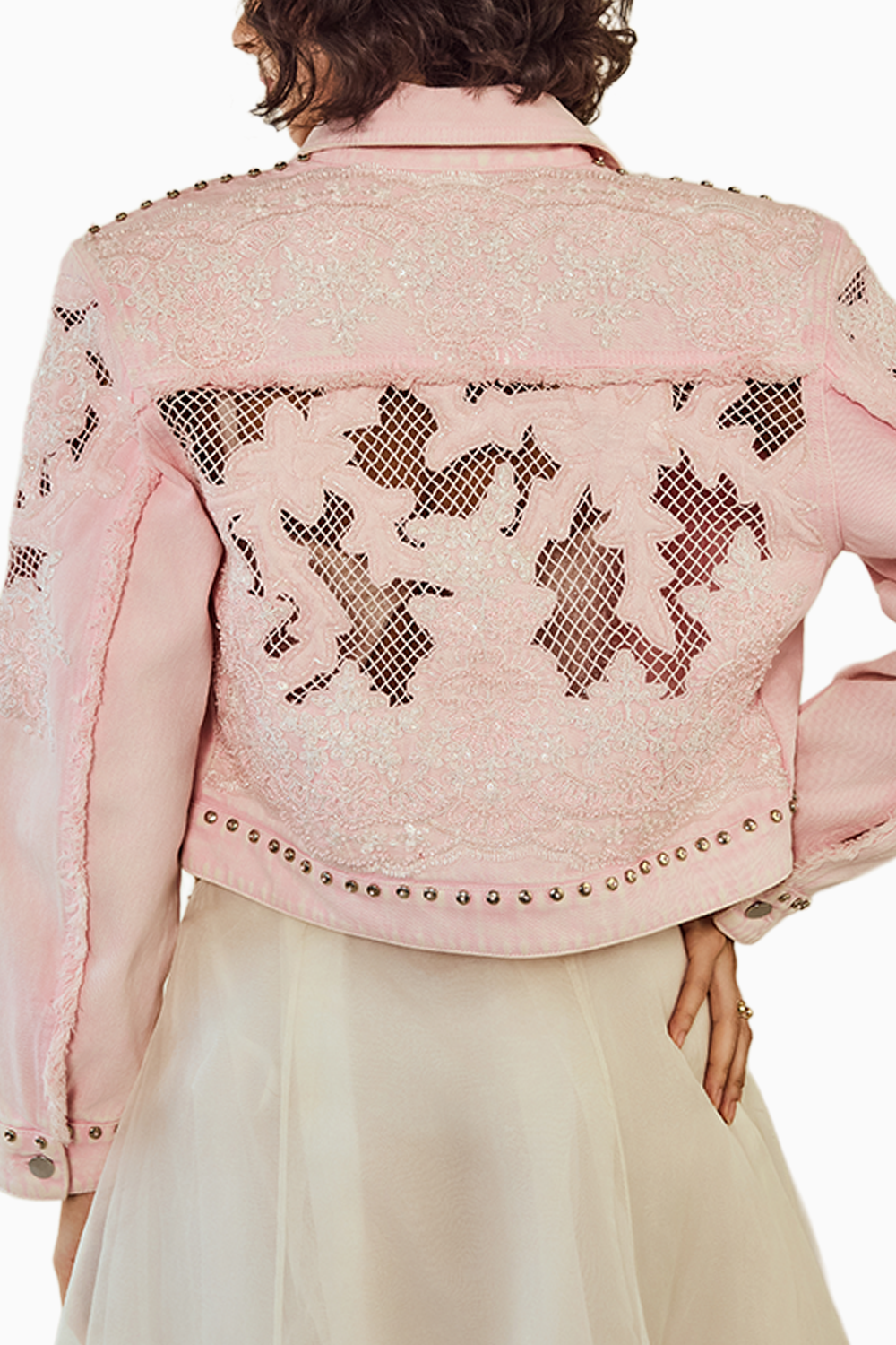 Pink Applique Work Jacket