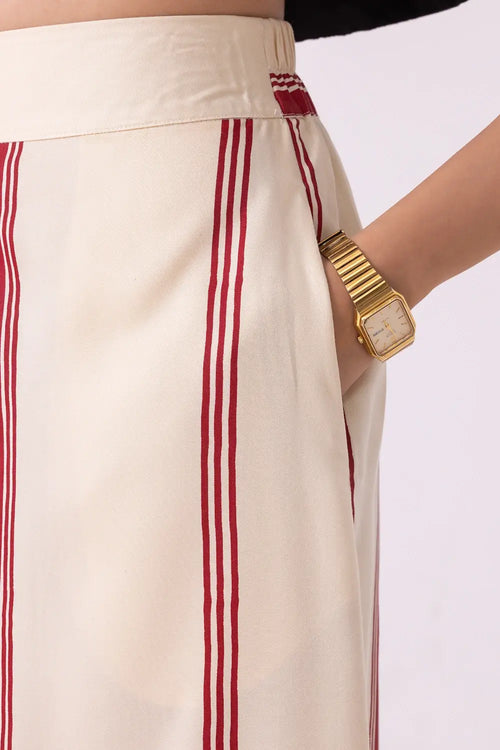 Prynne Red Striped Skirt