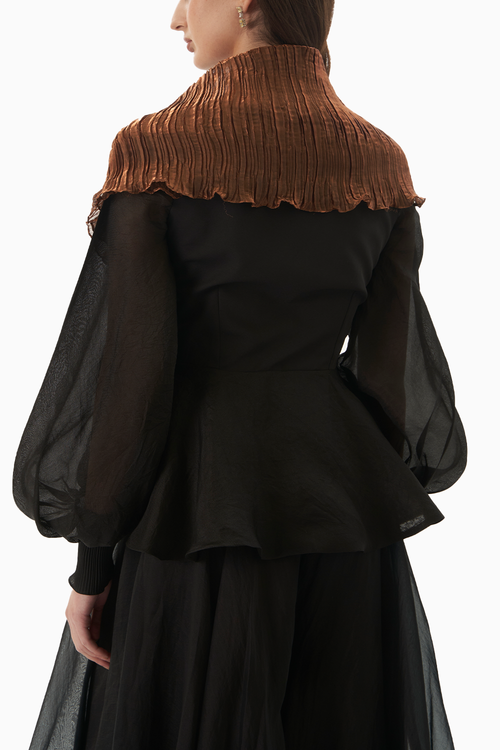 Black and Copper Love Top
