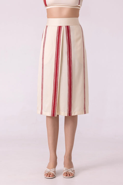 Prynne Red Striped Skirt