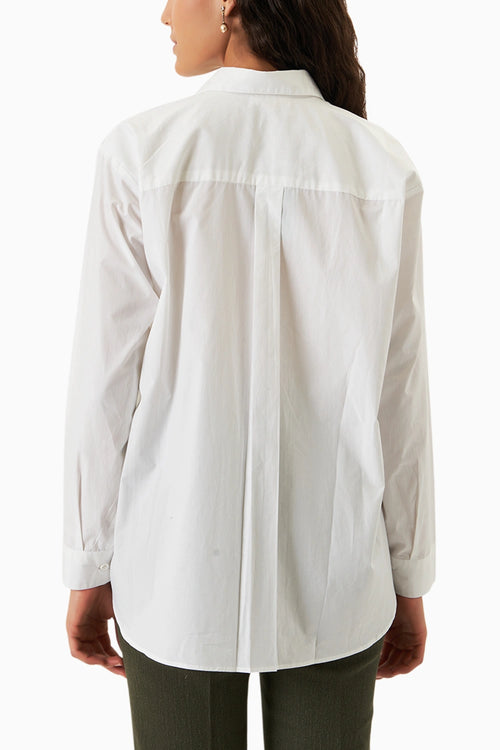 White Lily Patchwork Beaded Shirt