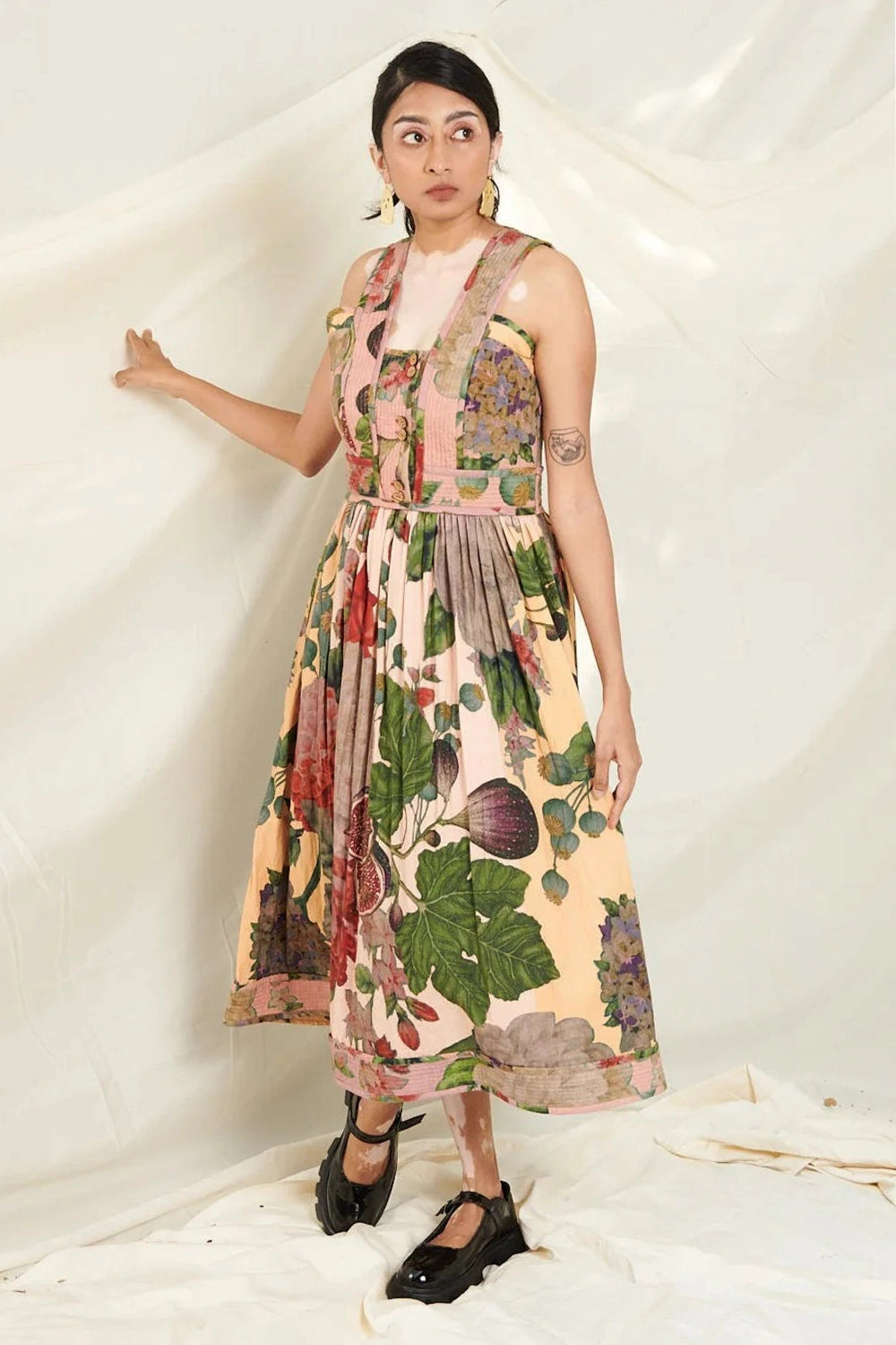 Multi Color Poppy Bloom Quilted Dress