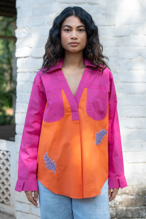 Orange Pink Veinna Shirt