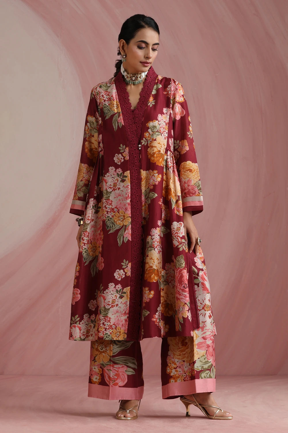 The Maharani Bagh Side Gathered Kurta Set