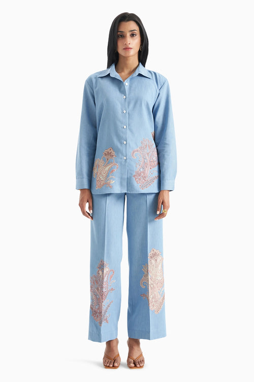 Azure Paisley Ease Co-ord Set