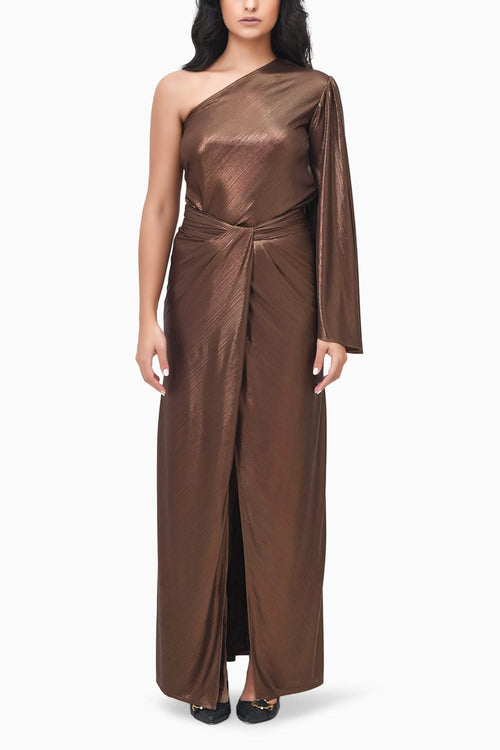Sundowner Brown Top and Skirt Set