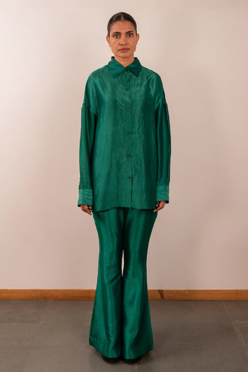 Jade Green Prism Shirt And Trousers Set
