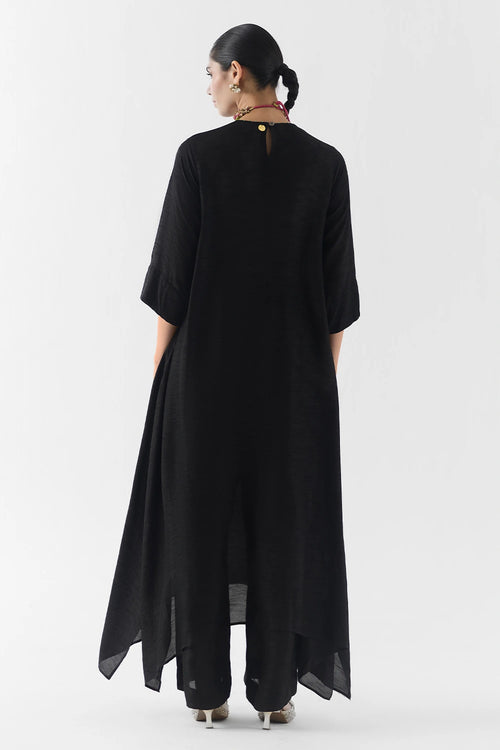 Black Rose Kurta And Pants Set