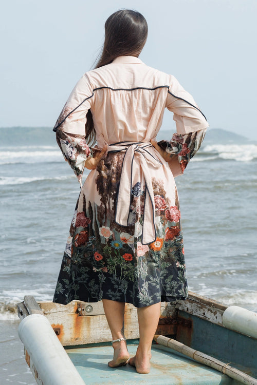 Peach Forest Crump Shirt Dress