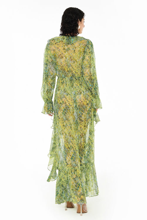 Asiza Ruffle Trim Long Beach Dress