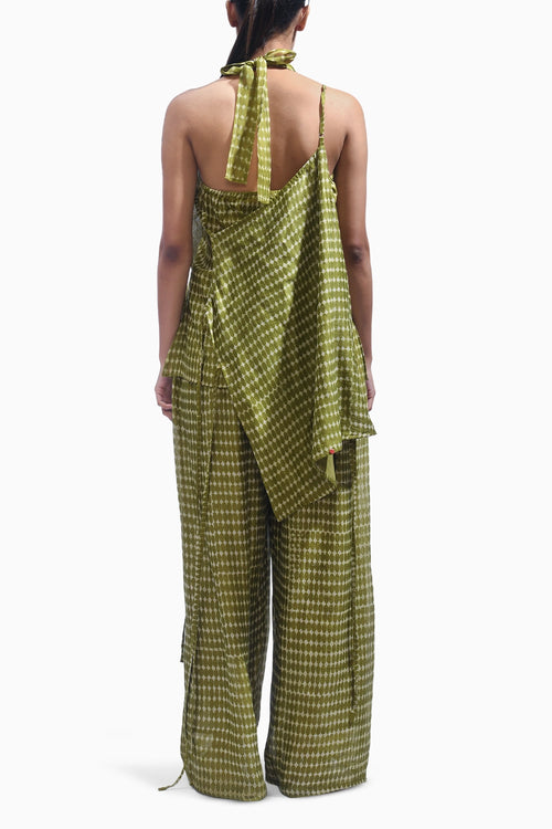Olive Tie Wrap Co-ord Set