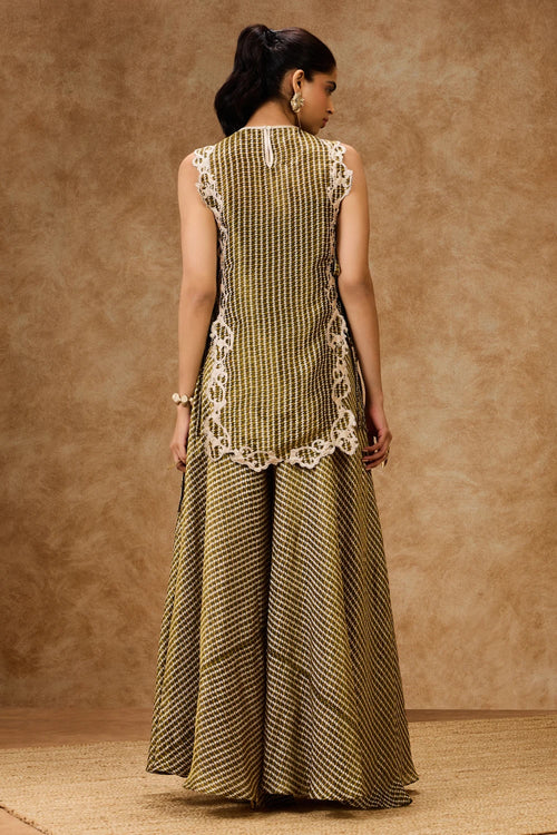 Moss Grid Bib Top And Pants Set