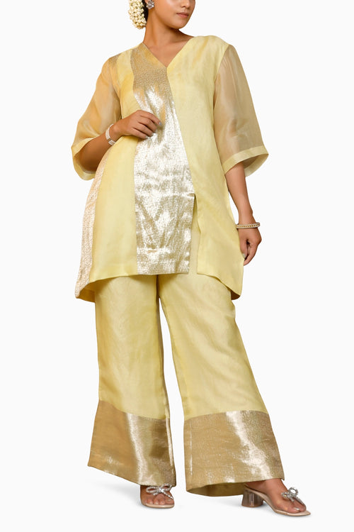 Sehej Yellow Short Kurta Set