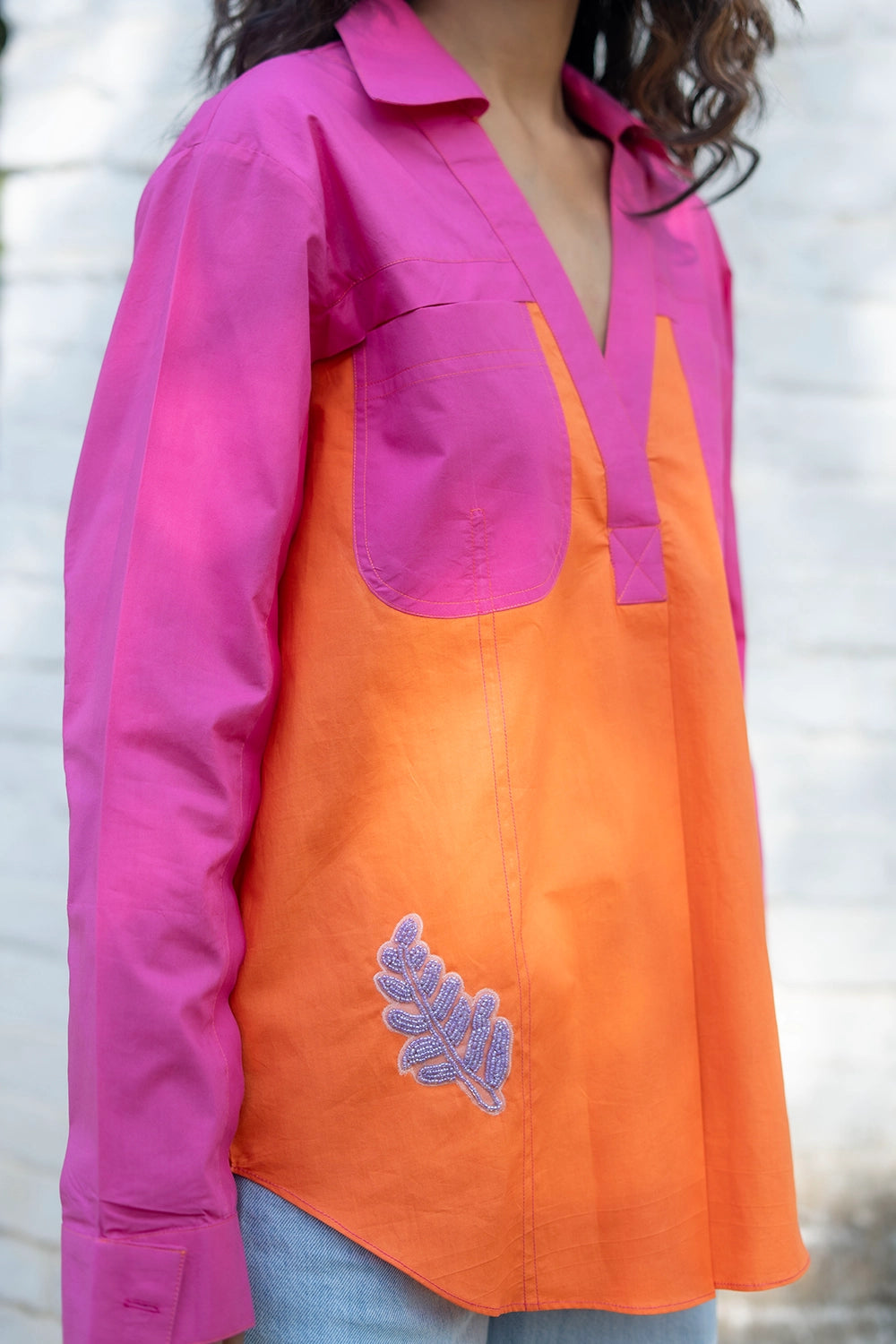 Orange Pink Veinna Shirt