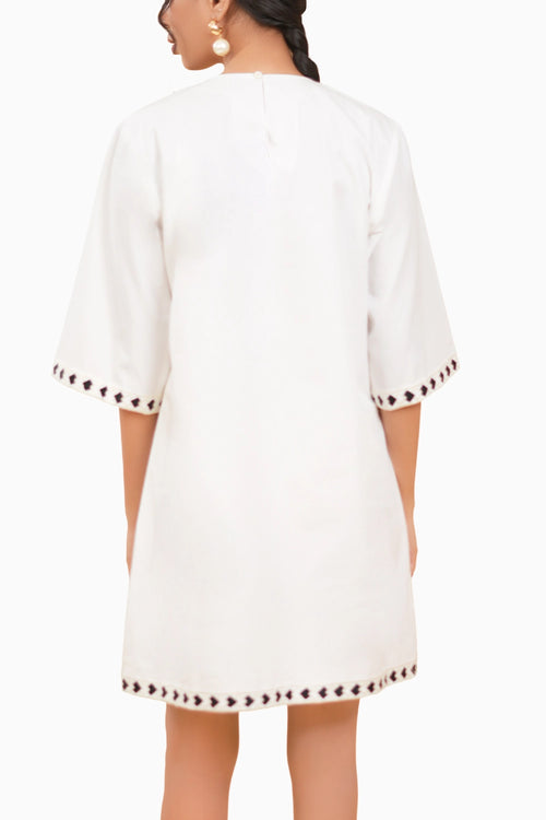Camellia Embrodered Shirt Dress