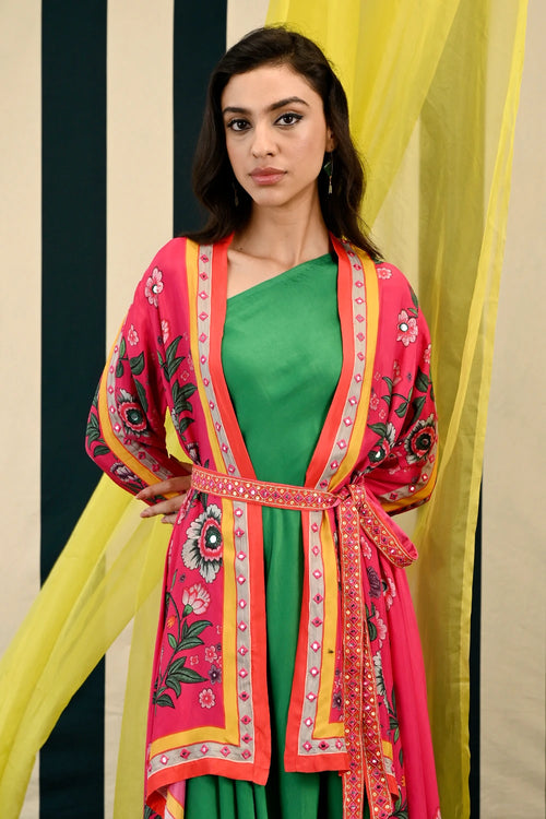 Gulmohar Lata Cape with Surajmuki Dress