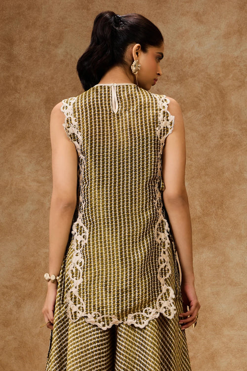 Moss Grid Bib Top